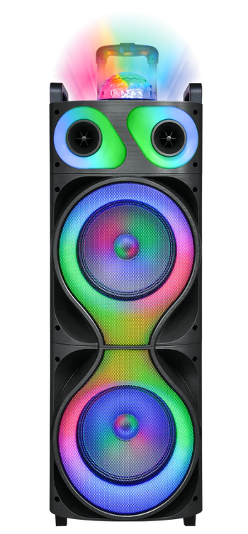MPD10288B-BK Maxpower Dual 10-Inch x2 DJ Speaker W/ built in Rechargeable battery, USB, SD, Bluetooth